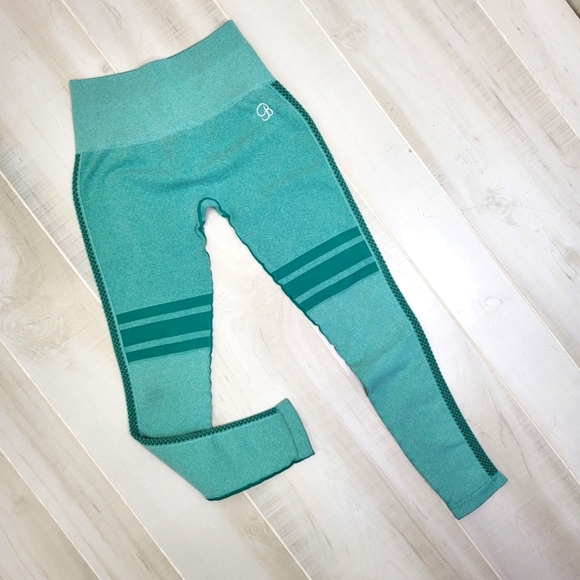 Bombshell Leggings Women's Medium Large Thigh High Green Seamless High Rise m/l - Picture 2 of 10